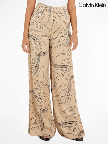 Calvin Klein Natural Surface Print Straight Trousers (574660) | €95