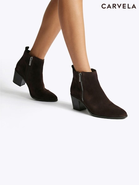 Brown - Carvela Salvetti Zip Ankle Boots