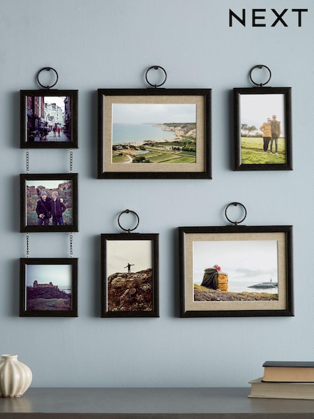 Set of 5 Black Hanging Salvage Picture Frames (575217) | €46
