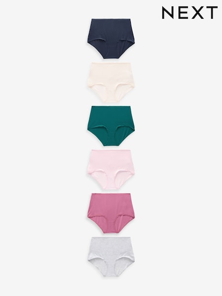 برقوقي/رمادي - Cotton Rich Knickers 6 Pack (575408) | ‏44 د.إ.‏