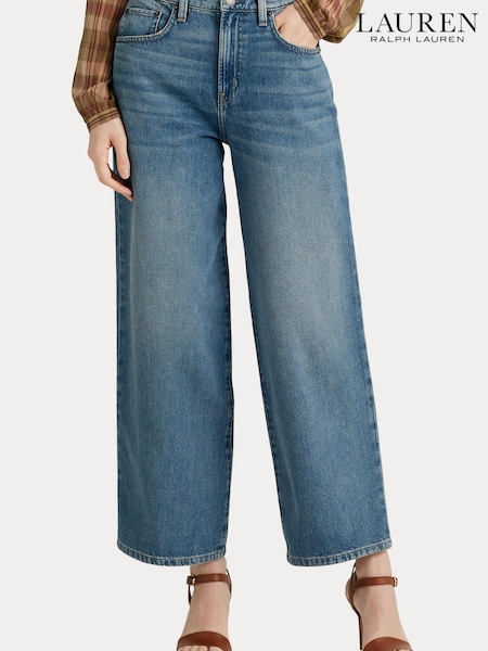 Lauren Ralph Lauren Blue High Rise Wide Leg Jeans (575538) | €114