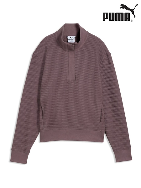브라운 - Regular Puma Boulder Half-zip Golf Jacket