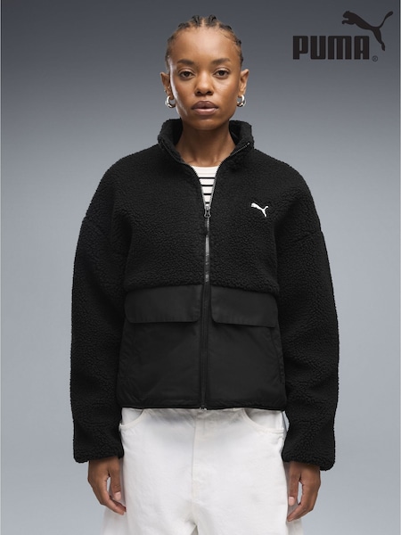 Black - Regular Puma Re:fibre Fleece Relaxed Jacket