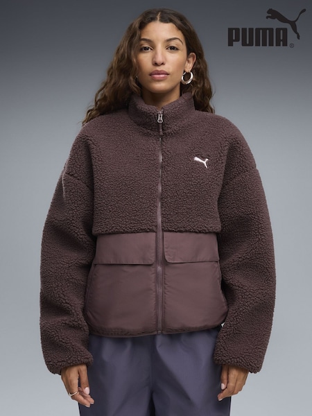 Brown - Puma Re:fibre Fleece Relaxed Jacket