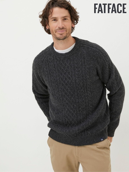 FatFace Grey Cable Crew Jumper (575723) | €31