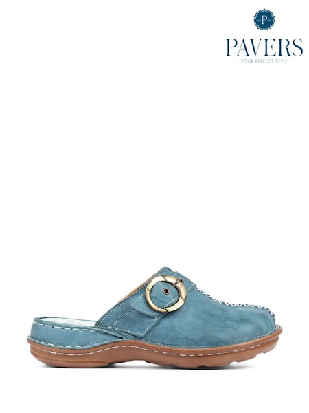 Albastru denim - Saboți ușori din piele Pavers Ladies (575877) | 167 LEI