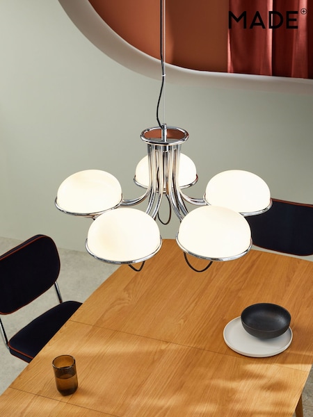 MADE.COM Chrome 5 Light Chandelier Piper Light (575881) | €380