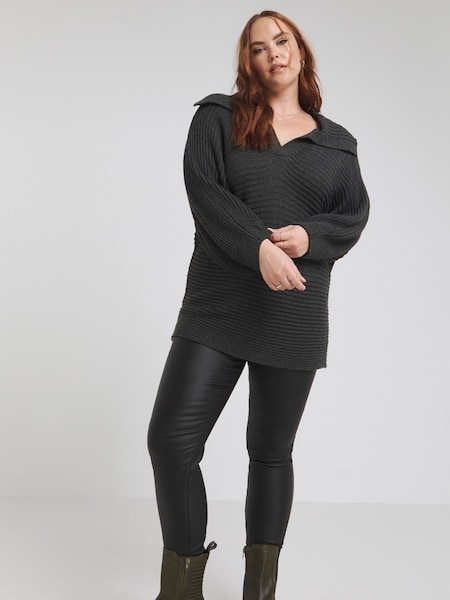 Simply Be Charcoal Grey Collar Jumper (575955) | €13.50