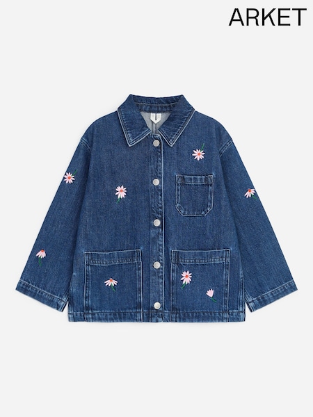 Blue - Arket Embroidered Denim Workwear Jacket