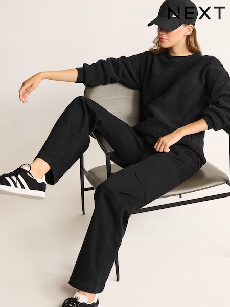 Schwarz - Cosy Brushed Denim Wide Leg Joggers (576300) | 11 €