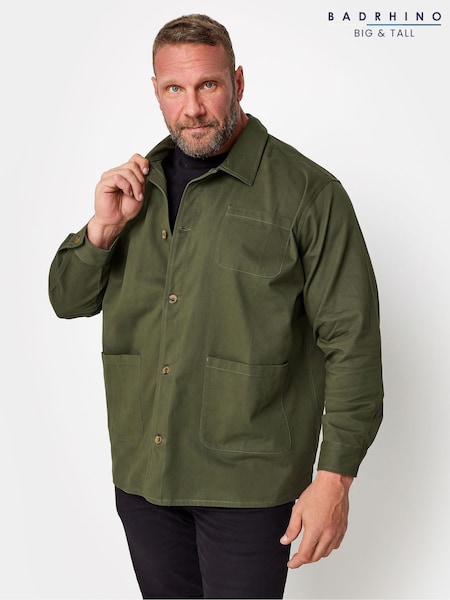 Green - Regular Badrhino Big & Tall Overshirt