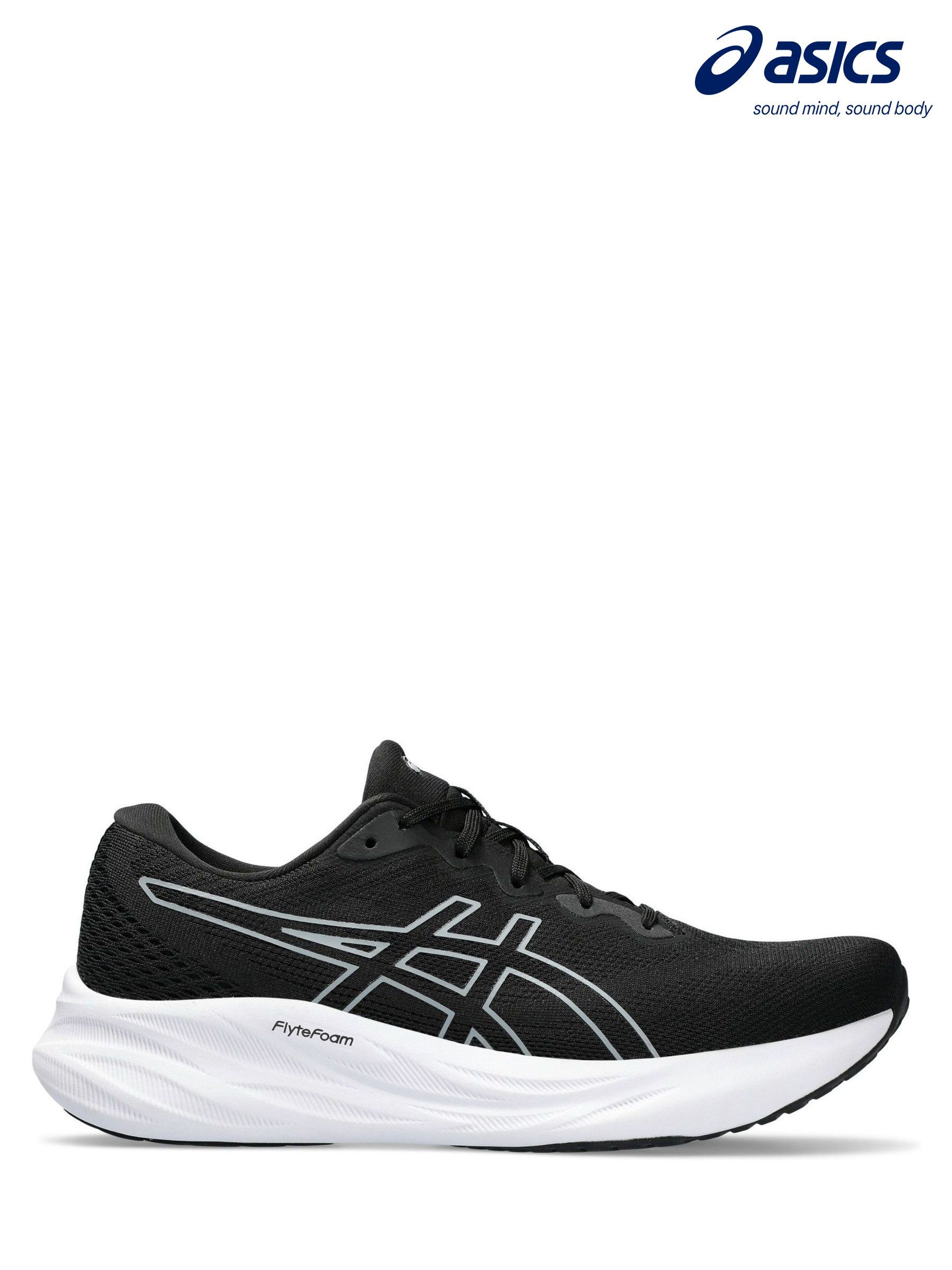 Womens asics black trainers on sale