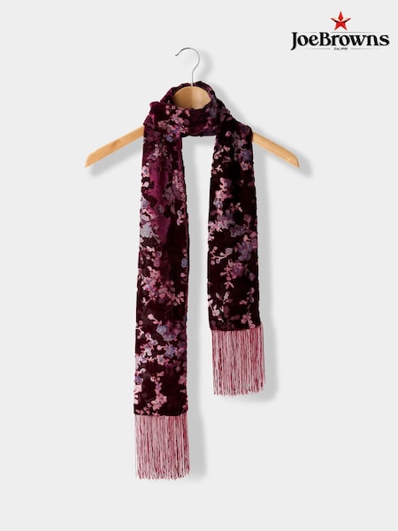 Pink - Joe Browns Burgundy Devore Skinny Scarf