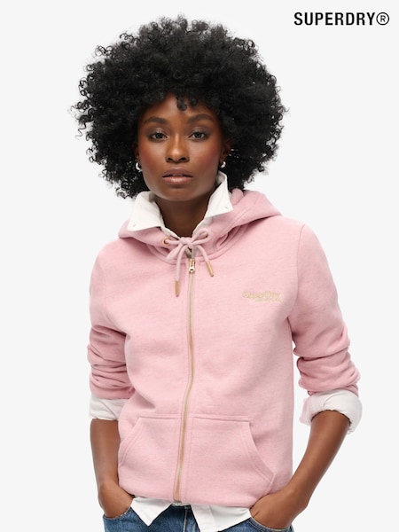 ורוד - Superdry Essential Logo Zip Hoodie (577362) | ‏277‏₪