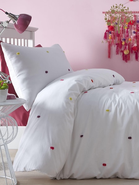 Appletree White Lotte Tufted 100% Cotton Duvet Cover And Pillowcase Set (577545) | AED128 - AED186