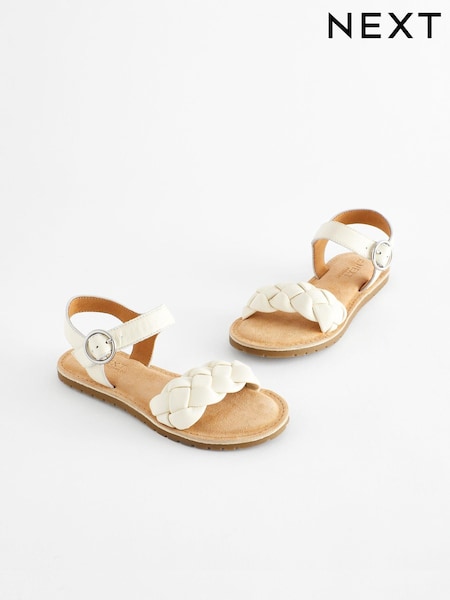 White Leather Plaited Sandals (577748) | €13 - €17