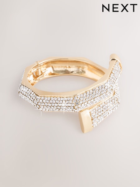 Złoty kolor - Sparkle Hinge Bangle