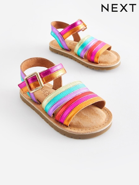 Multi Wide Fit (G) Leather Stripe Sandals (578029) | €25 - €28