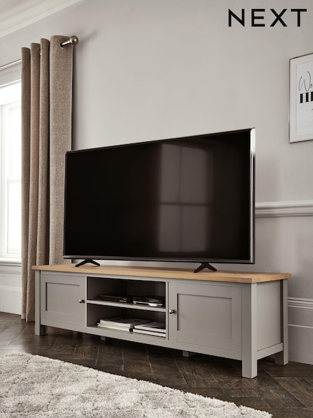 Dove Grey Malvern Oak Effect Up to 80 inch Slim TV Unit (578150) | €460