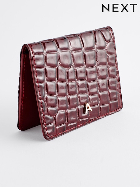 Wine Red Initial Croc Effect Card Holder (578247) | €7.50