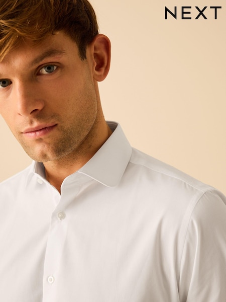 White Penny Collar Easy Care Single Cuff Smart Shirt (578394) | €23