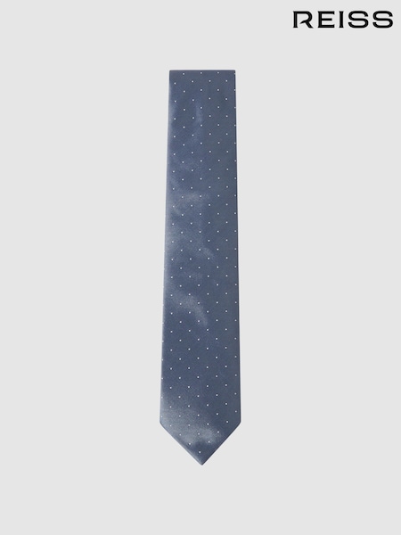 Reiss Airforce Blue Liam Silk Polka Dot Tie (578417) | €20