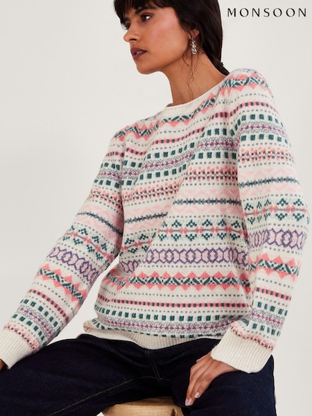Monsoon Natural Fairisle Pattern Jumper (578761) | €44.50