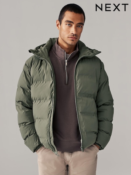 Khakigrün - Reguläre Länge - Shower Resistant Hooded Puffer Coat (578935) | CHF 124