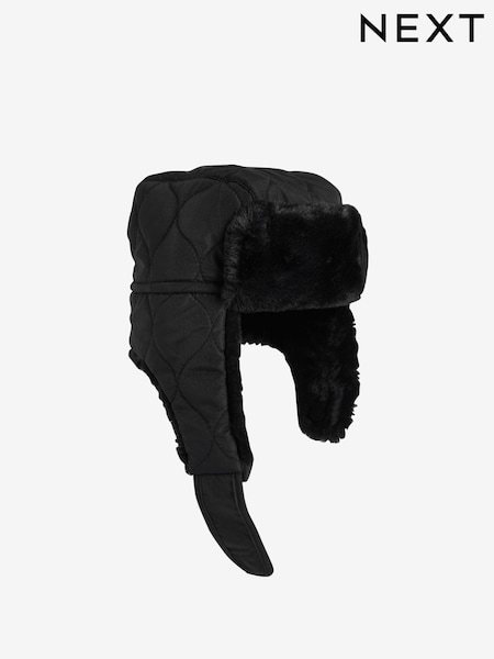 Черный - Quilted Trapper Hat (3mths-16yrs) (578938) | €2 - €3