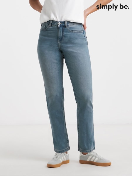 Albastru deschis - Simply Be autentici 24/7 blugi Mid Boyfriend (579474) | 146 LEI