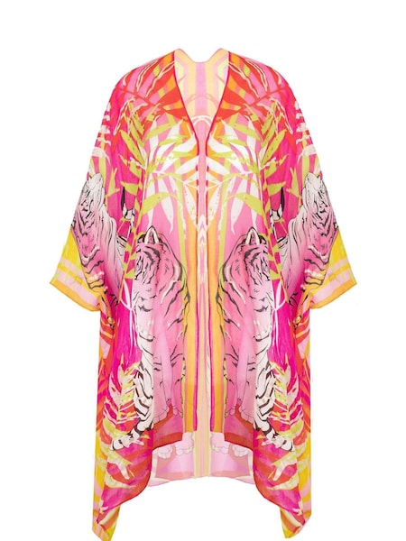 Bibi Bijoux Pink 'Tropical' Print Kaftan (579688) | €15