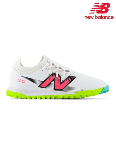 New Balance White Kids Furon Dispatch Astro Turf Ground v7+ Football Boots (579987) | €38