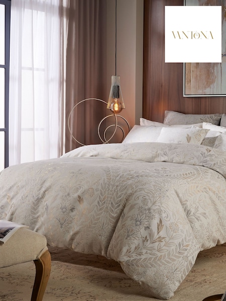 Vantona Cream Chafield Jacquard Duvet Cover and Pillowcase Set (580033) | €60 - €126