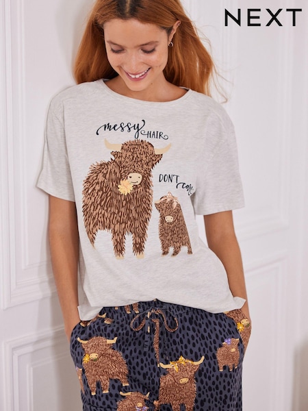 بيج من Hamish - Short Sleeve 100% Cotton Pyjamas (580263) | ‏75 ر.ق.