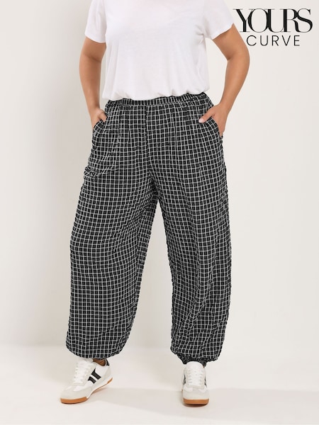 Schwarz - Yours Curve Karierte Ballonhose