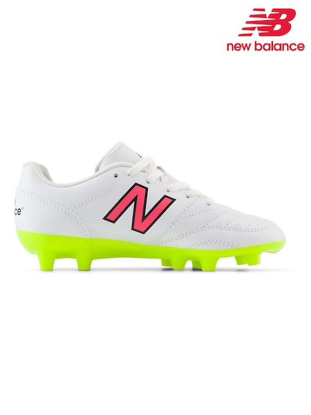 New Balance White Kids 442 Academy Firm Ground v2 Football Boots (580569) | €33