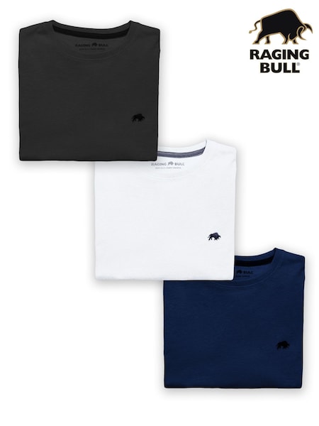 Raging Bull Black/White/Blue Multipack Classic T-Shirt (580882) | R$ 545 - R$ 590