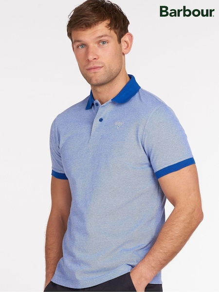 Barbour® Blue 100% Cotton Mens Sports Polo Shirt (580895) | 222 QAR