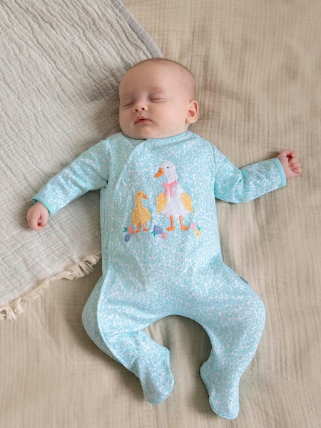 JoJo Maman Bébé Appliqué Zip Cotton Baby Sleepsuit (580899) | 34 €