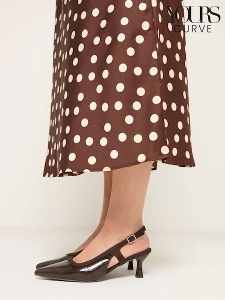 Қоңыр - Yours Curve Croc бедерлі асып-тасатын өкшелі аяқ киім