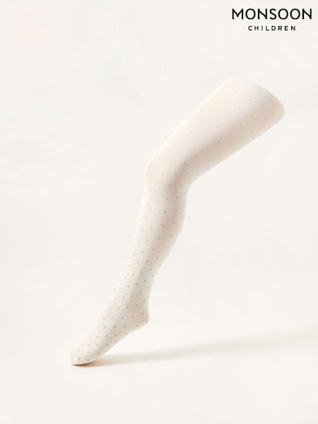 Monsoon Cream Glitter Spot Tights (581310) | € 12 - € 14