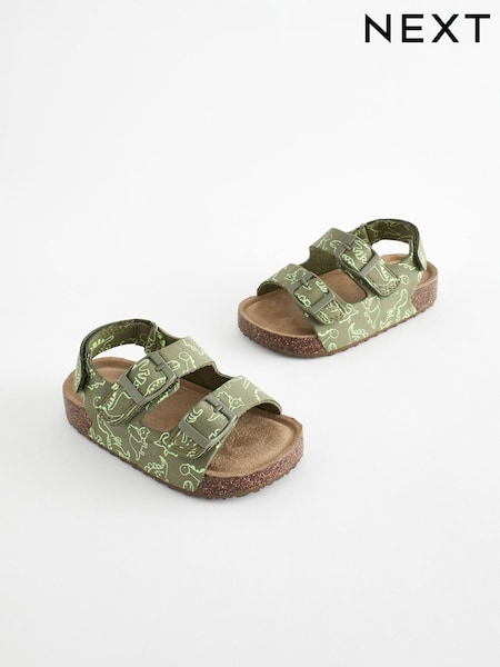 Zelen potisk dinozavrov - Double Buckle Cushioned Footbed Sandals (581351) | € 11 - € 14