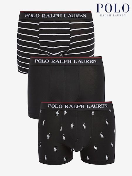 Polo Ralph Lauren Black/White Stretch Cotton Boxers 3 Pack (581395) | €60