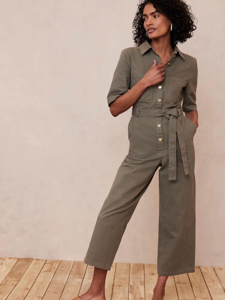 Mint Velvet Green Khaki Utility Jumpsuit (581403) | €79