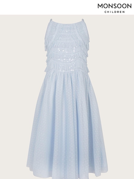 Monsoon Blue Ruffle Sequin Truth Dress (581407) | €30 - €31
