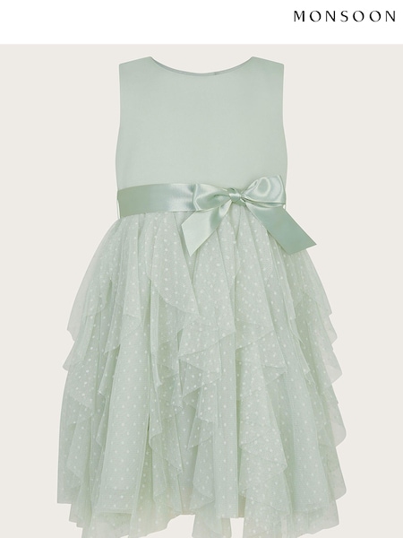 Monsoon Green Baby Millie Ruffle Dress (581482) | AED149 - AED167