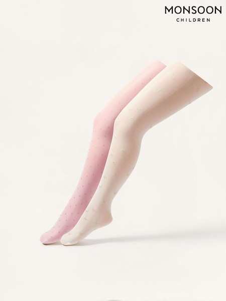 Monsoon Glittery Print Tights 2 Pack (581618) | € 21 - € 22