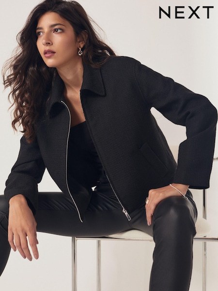 Schwarz - Boucle Relaxed Bomber Jacket (581658) | 16 €