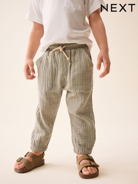 Sage zelena - Soft Textured Cotton Trousers (3mths-7yrs) (581827) | € 8 - € 10