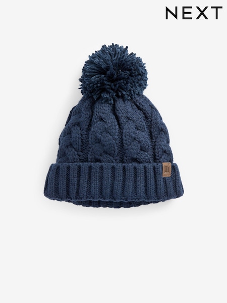 Mornarsko modra - Knitted Cable Pom Hat (1-16yrs) (582021) | € 4 - € 8